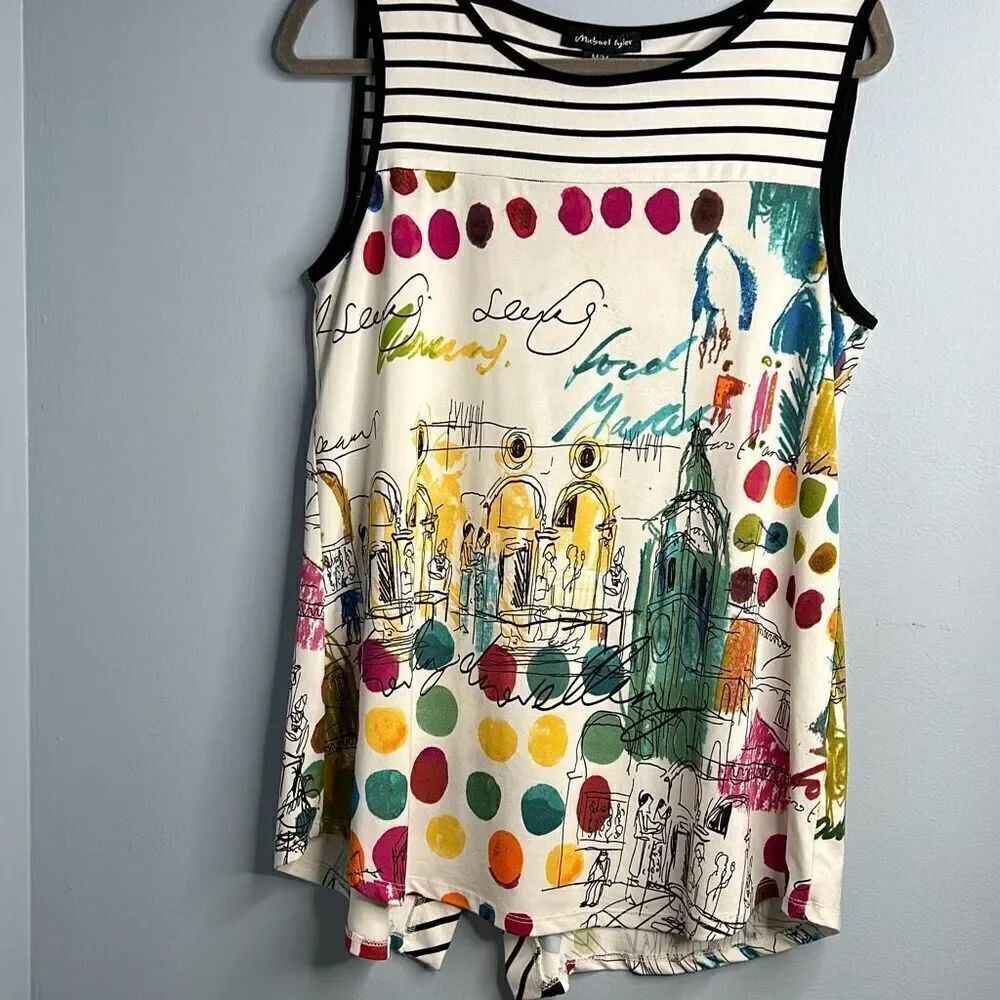 Michael Tyler Sleeveless Artsy Blouse Medium